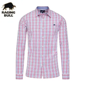 Raging Bull Large Check Pink Shirt Pink