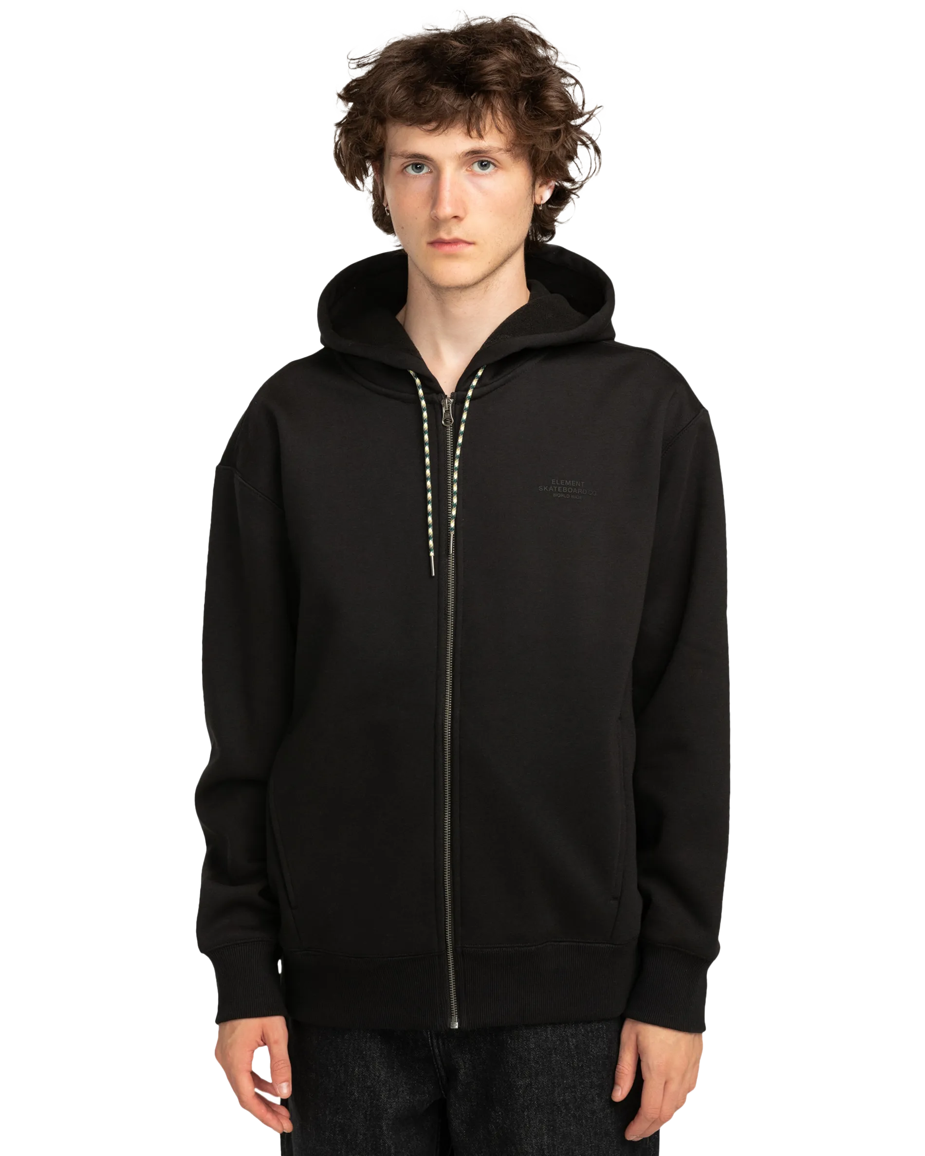 Rain Cornell Zip Hoodie in Flint Black