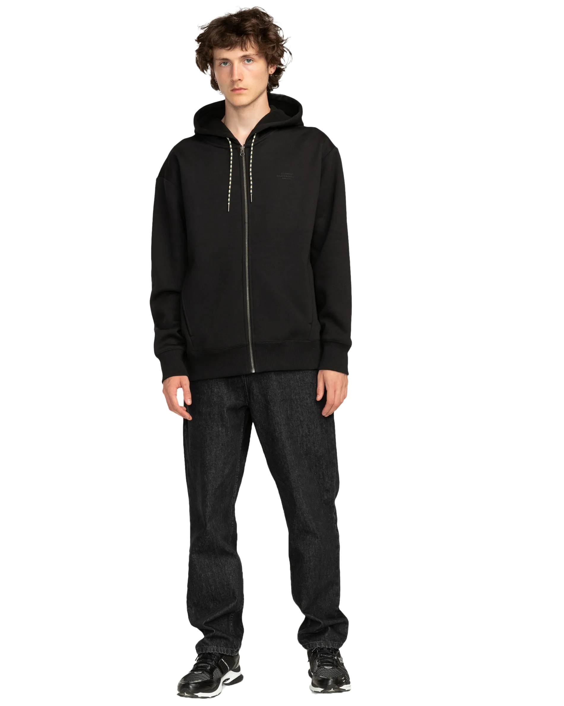 Rain Cornell Zip Hoodie in Flint Black