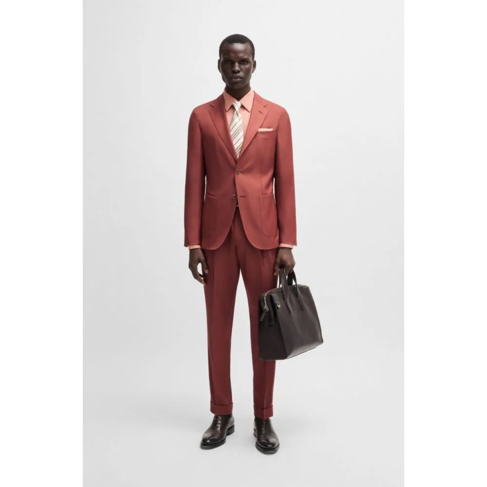 Regular-fit trousers in cashmere, virgin wool and silk