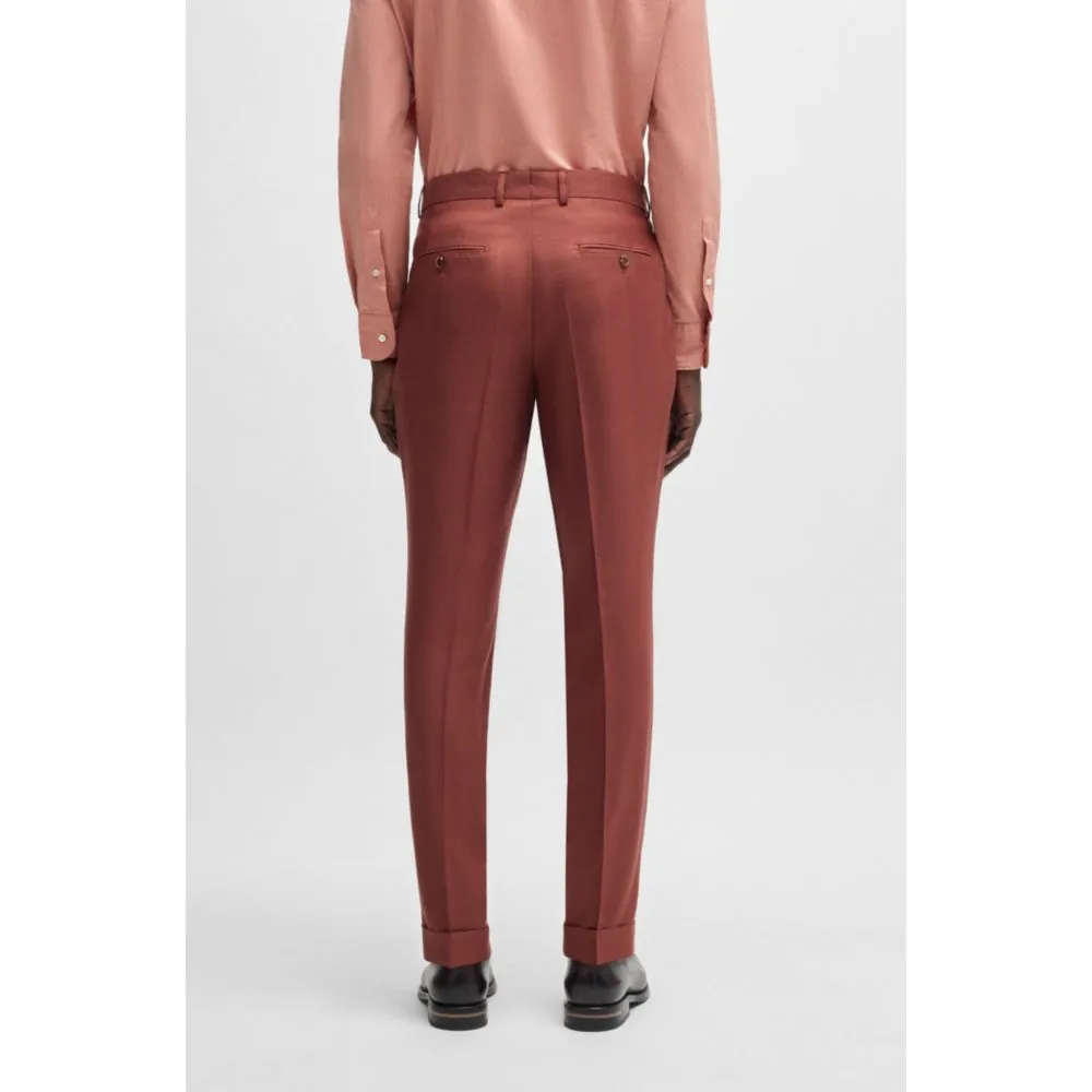 Regular-fit trousers in cashmere, virgin wool and silk