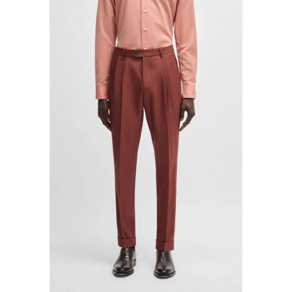 Regular-fit trousers in cashmere, virgin wool and silk