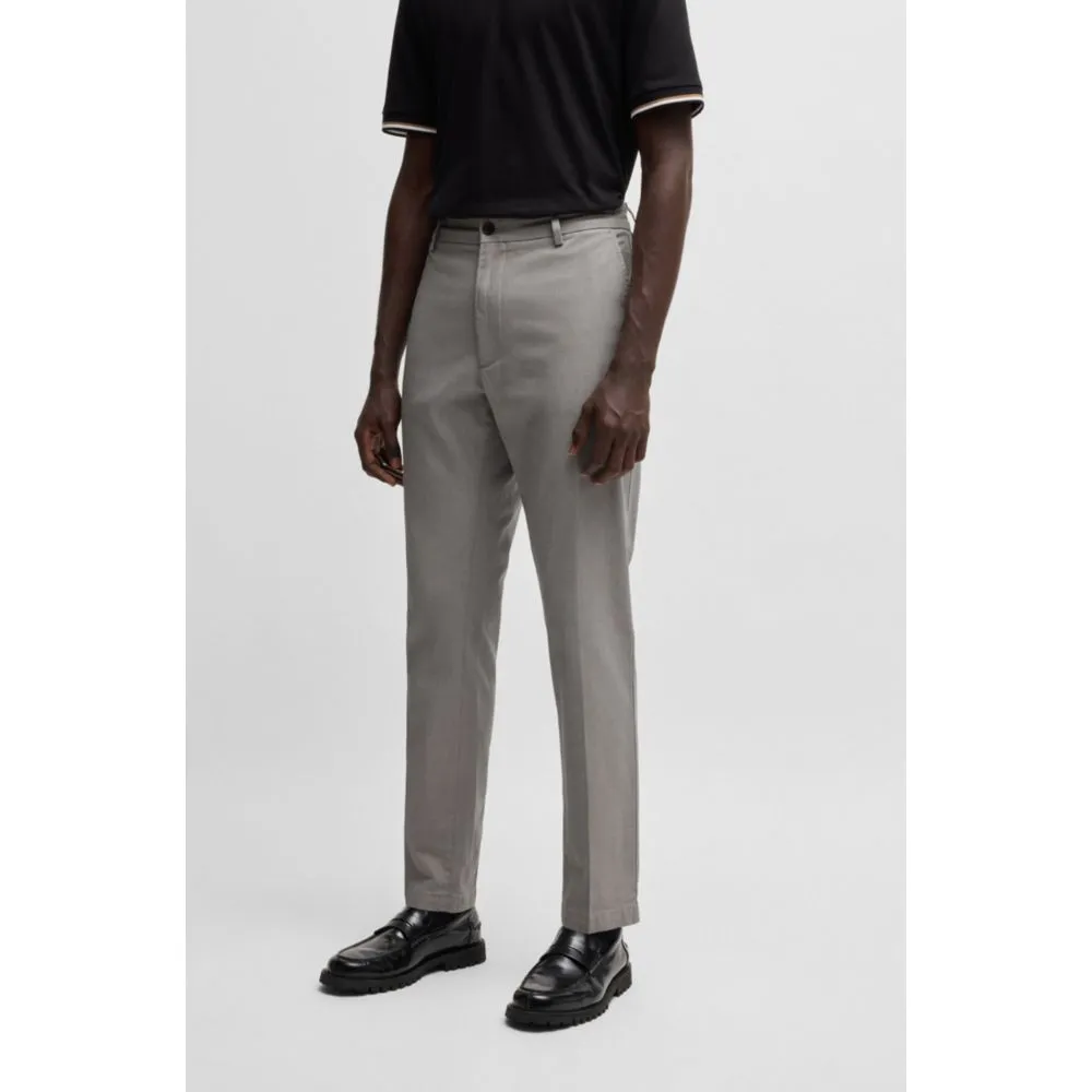 Regular-fit trousers in micro-patterned stretch cotton