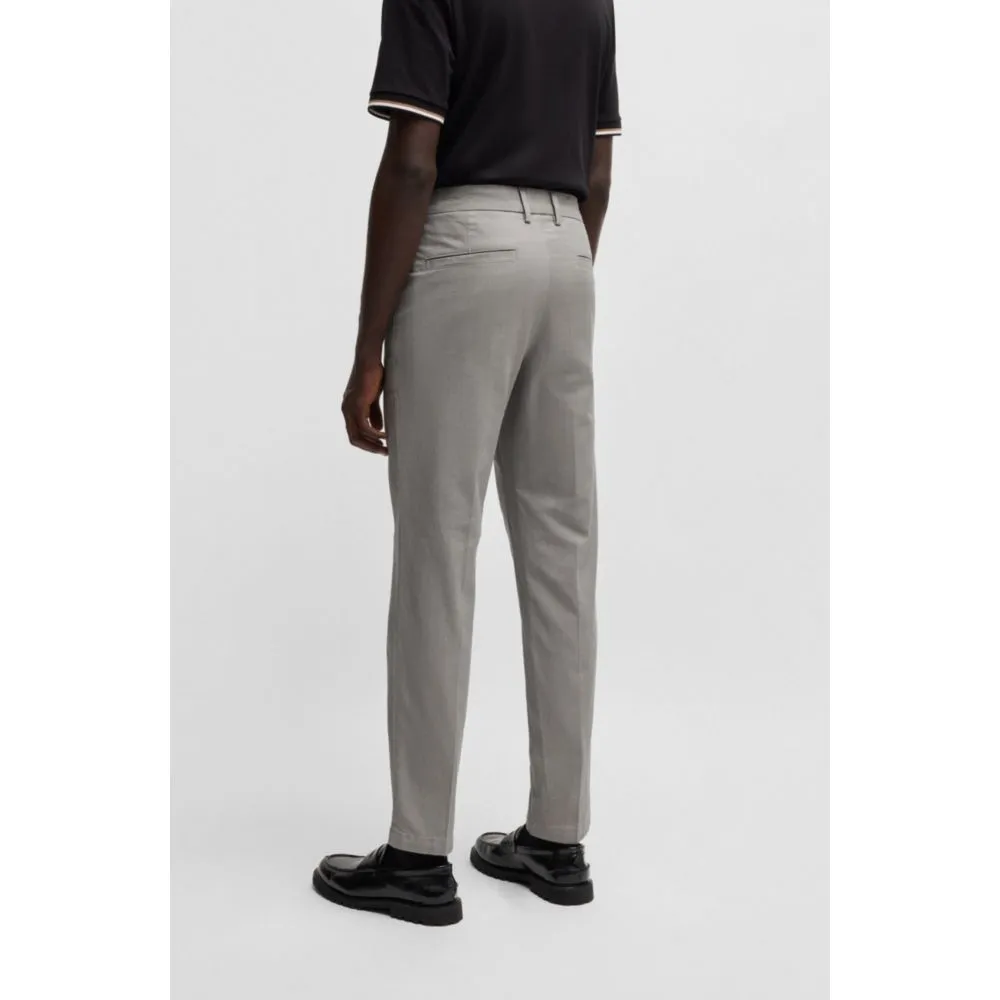 Regular-fit trousers in micro-patterned stretch cotton