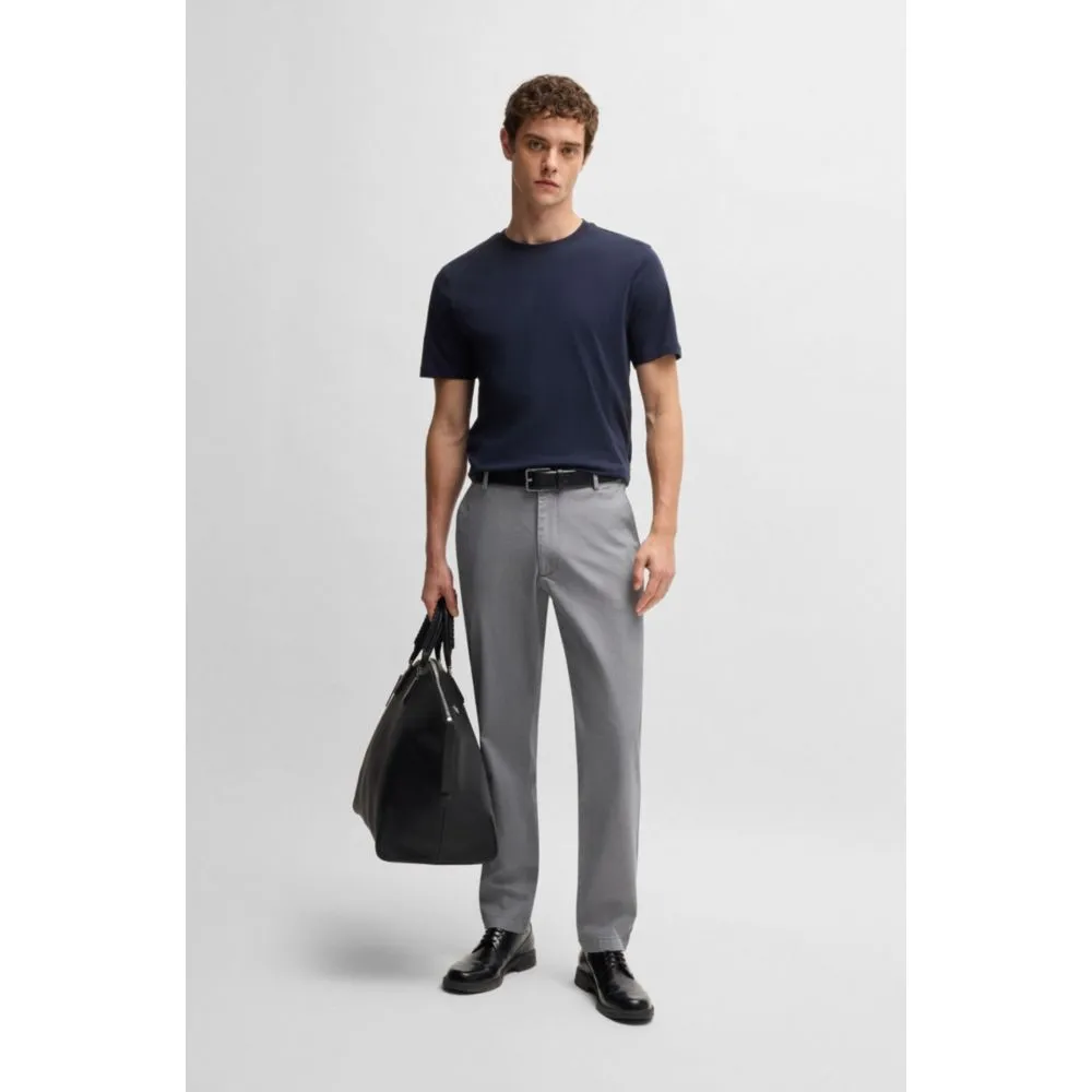 Regular-fit trousers in printed stretch cotton