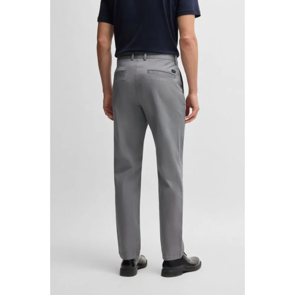 Regular-fit trousers in printed stretch cotton