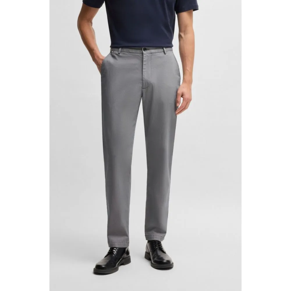 Regular-fit trousers in printed stretch cotton