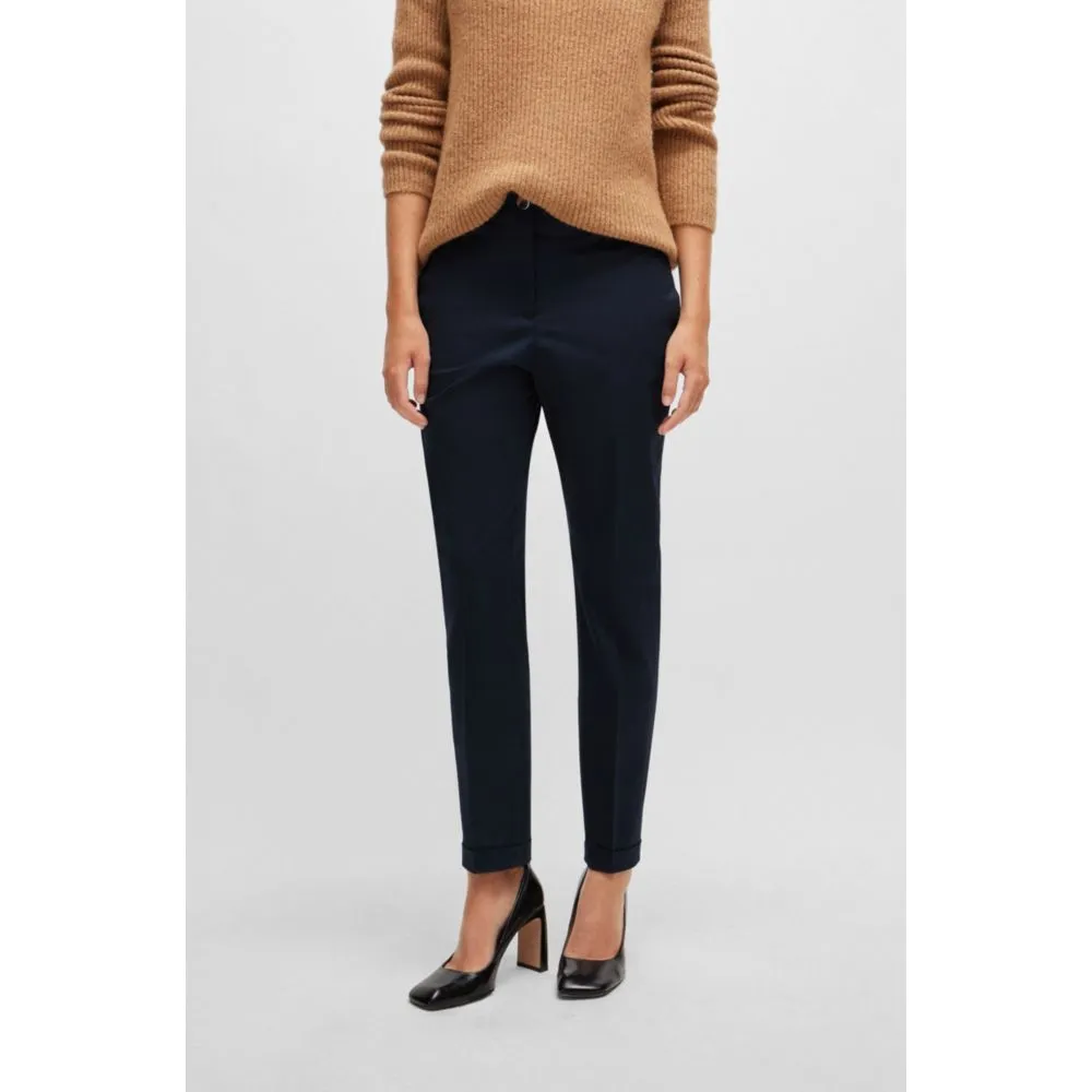 Regular-fit trousers in stretch-cotton twill