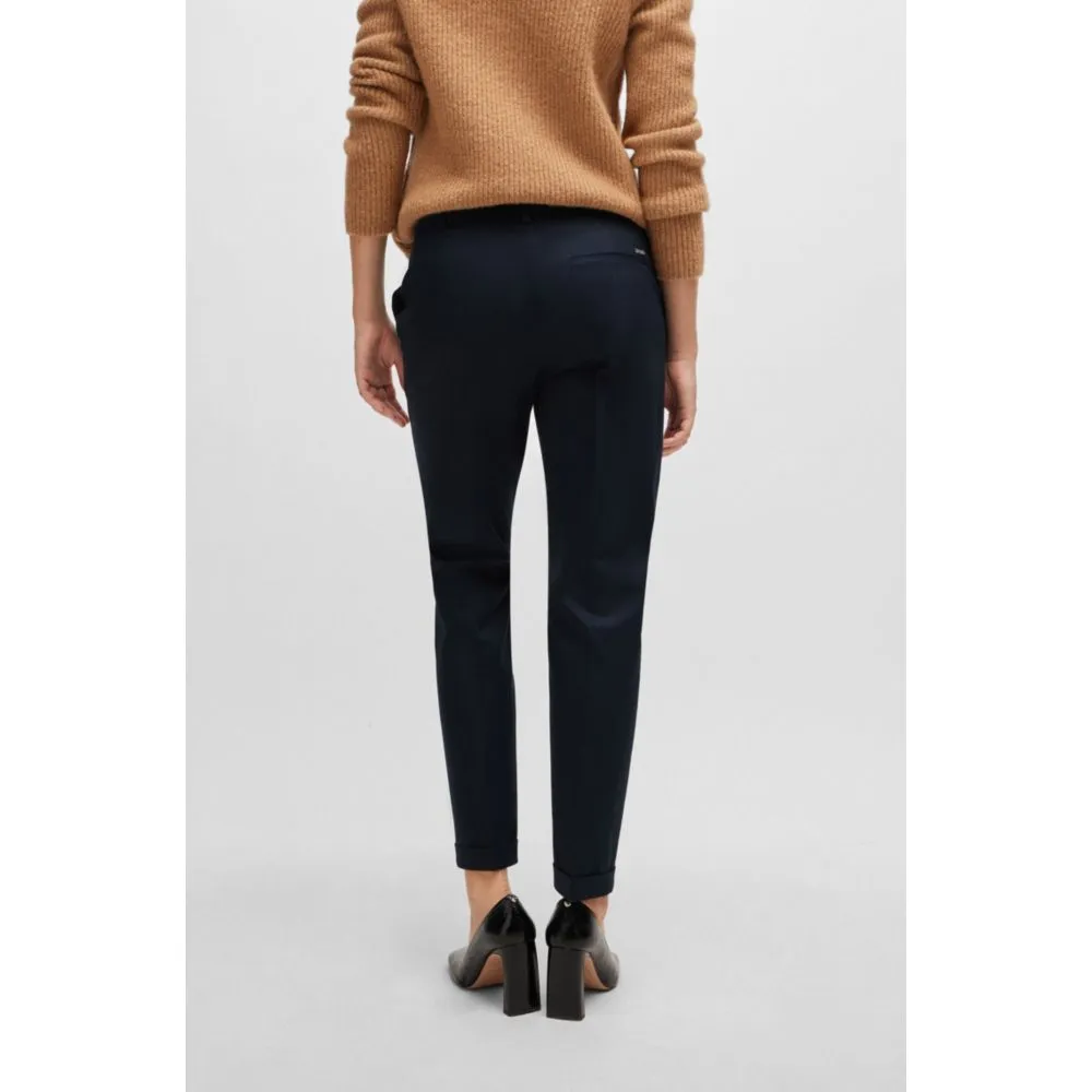 Regular-fit trousers in stretch-cotton twill