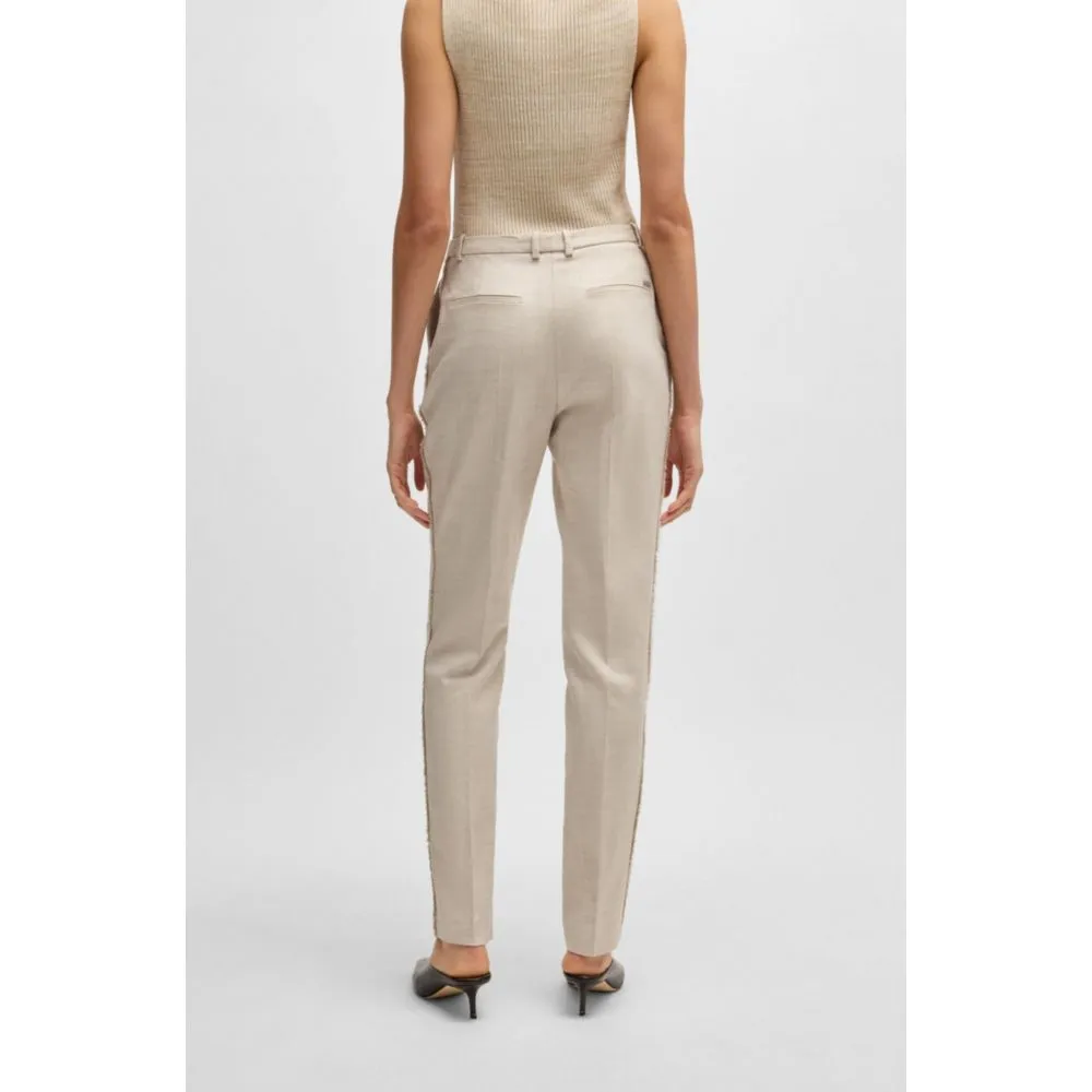 Relaxed-fit trousers in melange stretch fabric