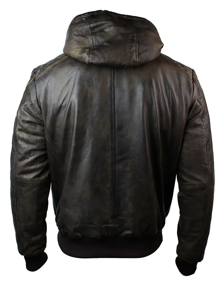Removable Hood Quilted Bomber Jacket