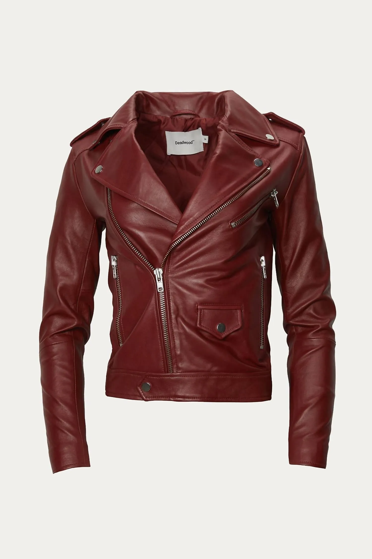 River Biker Jacket In Burgundy