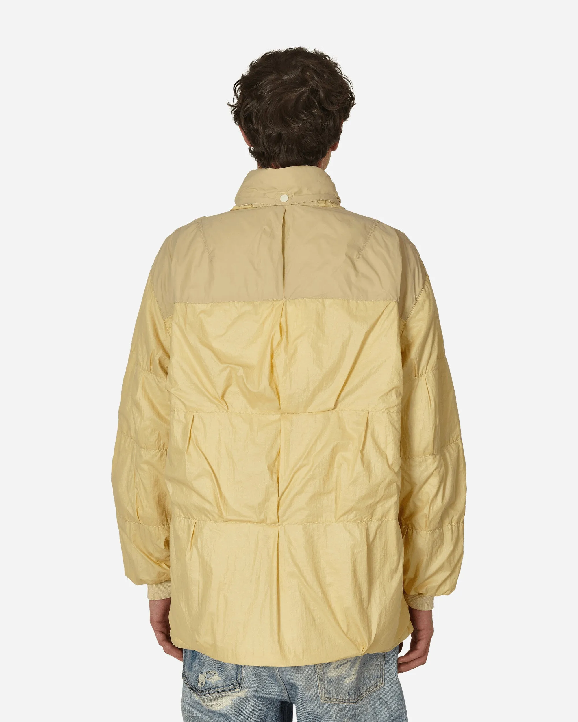 Rubberized Nylon Exhaust Puffa Jacket Cream
