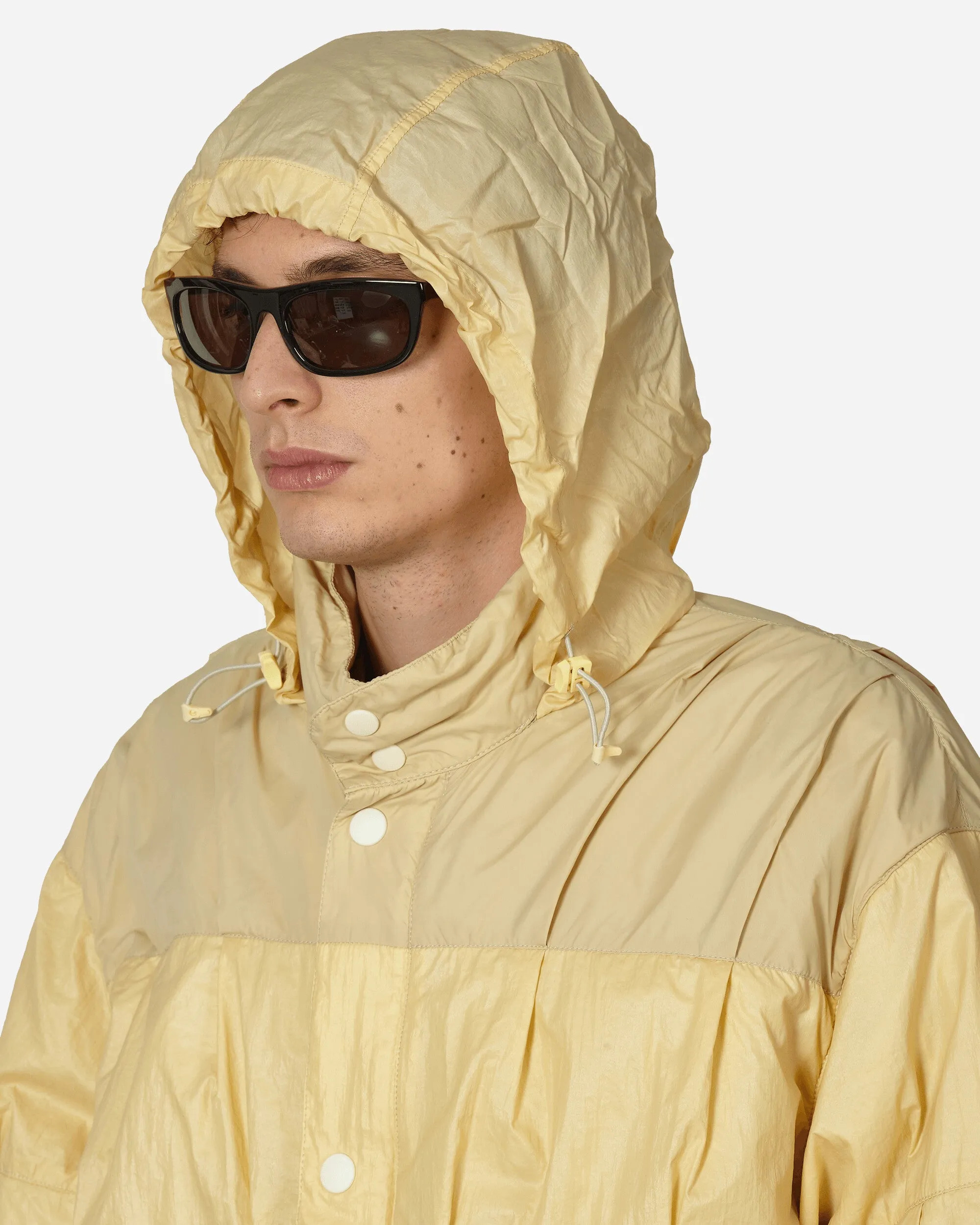Rubberized Nylon Exhaust Puffa Jacket Cream
