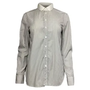 Saint Laurent Striped Long Sleeve Shirt in Black and White Cotton