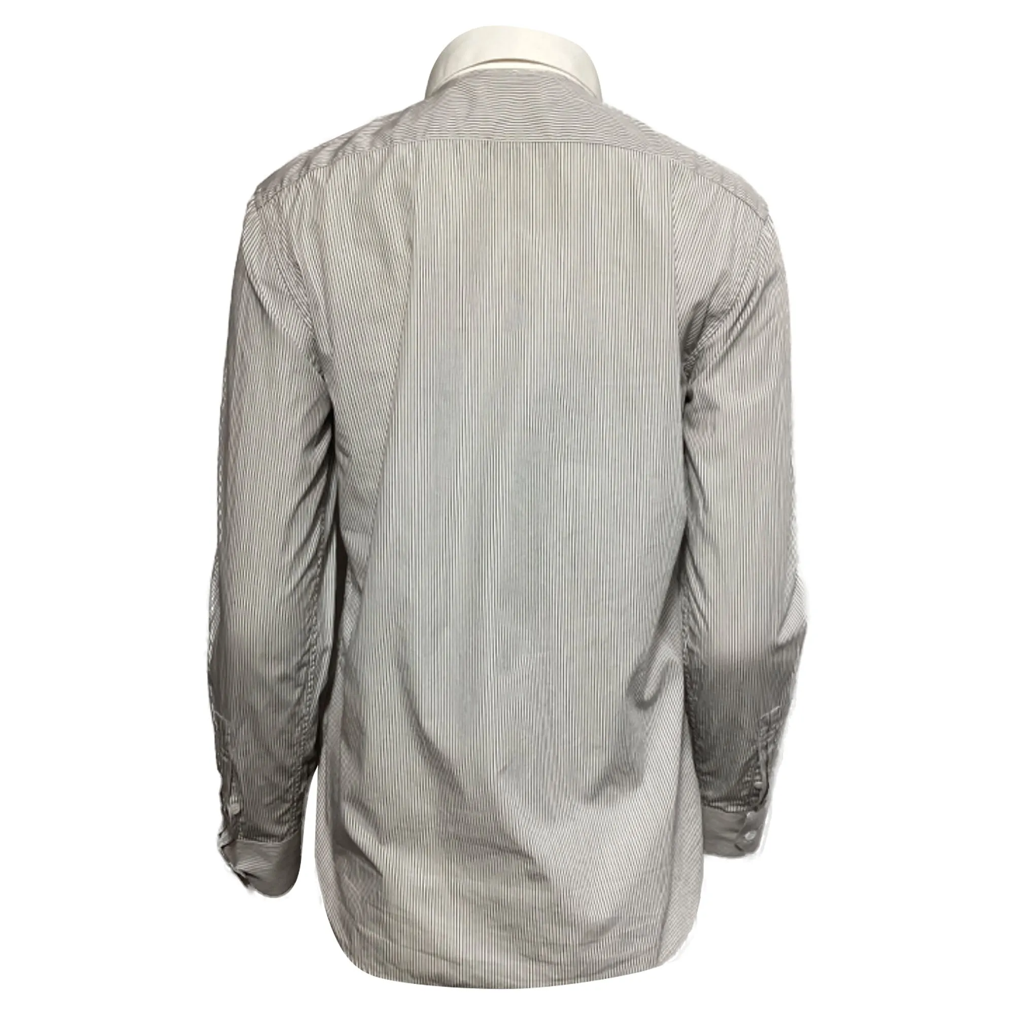 Saint Laurent Striped Long Sleeve Shirt in Black and White Cotton