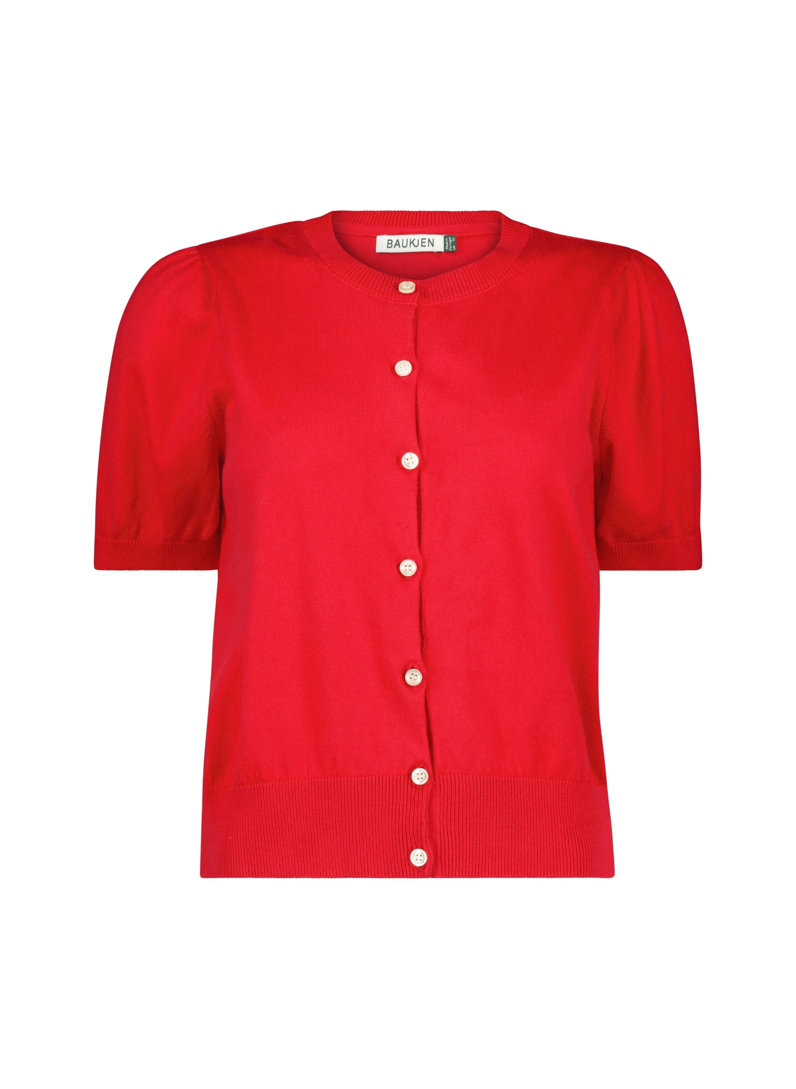 Sasha Organic Cotton Short Sleeve Cardigan | Crimson Red