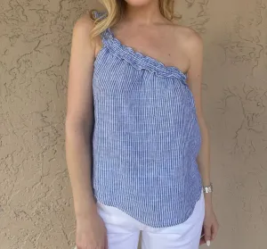 Shanya One Shoulder Stripe Top