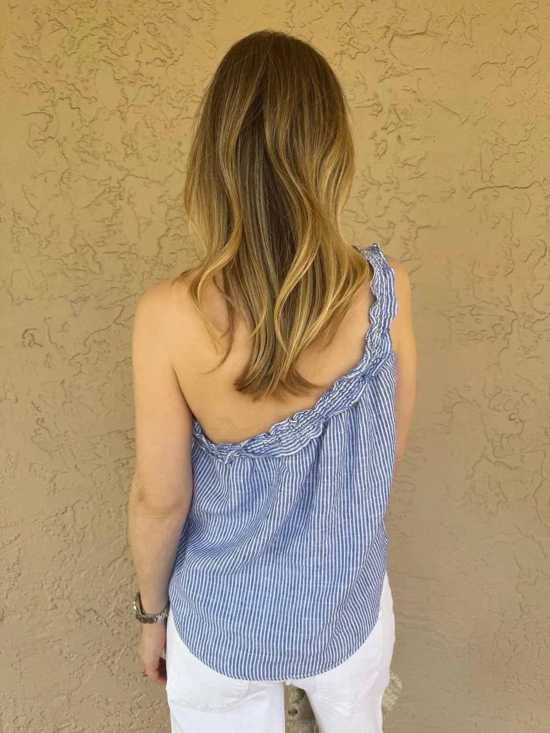 Shanya One Shoulder Stripe Top