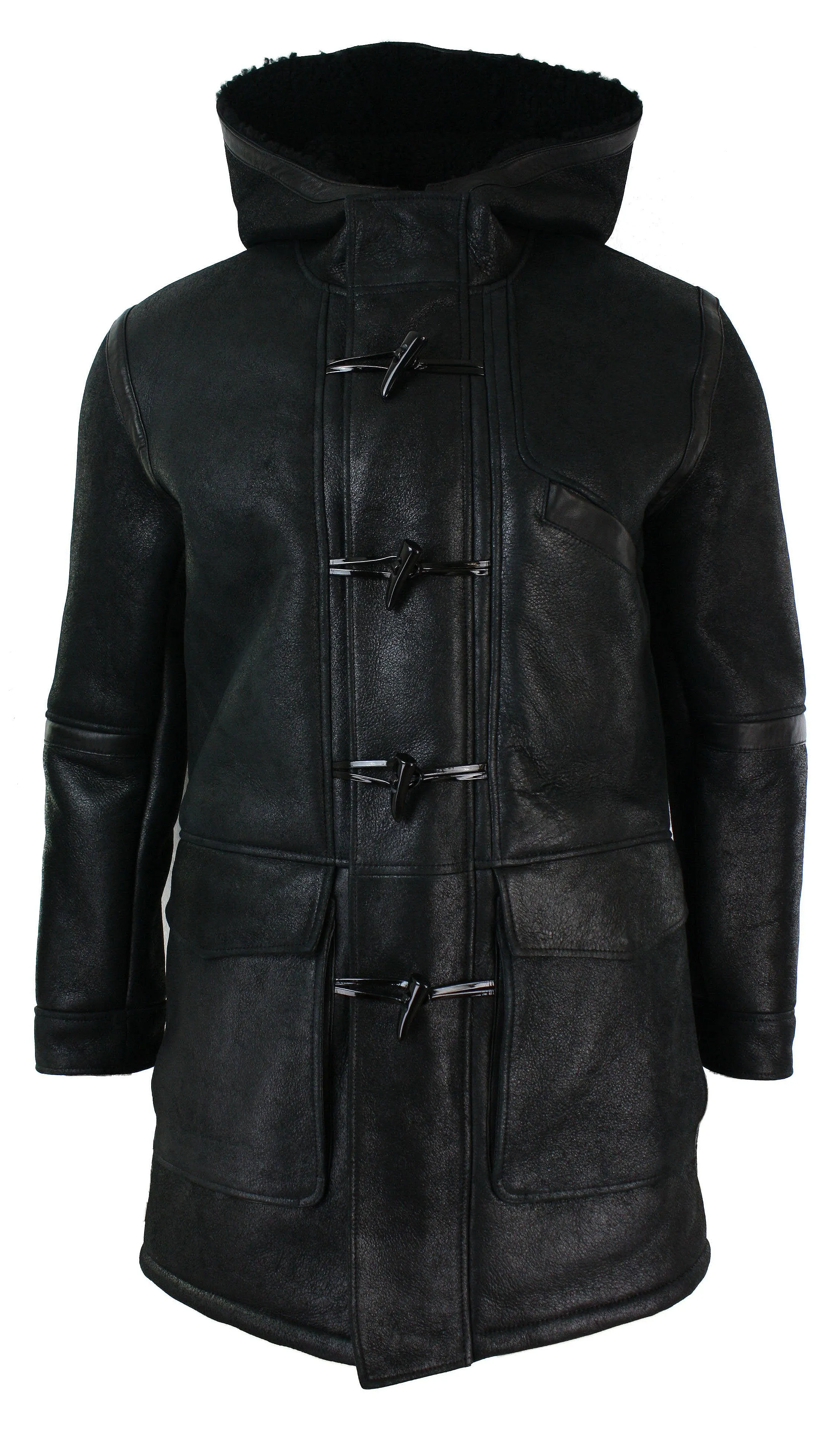 Shearling Sheepskin 3/4 Hood Jacket