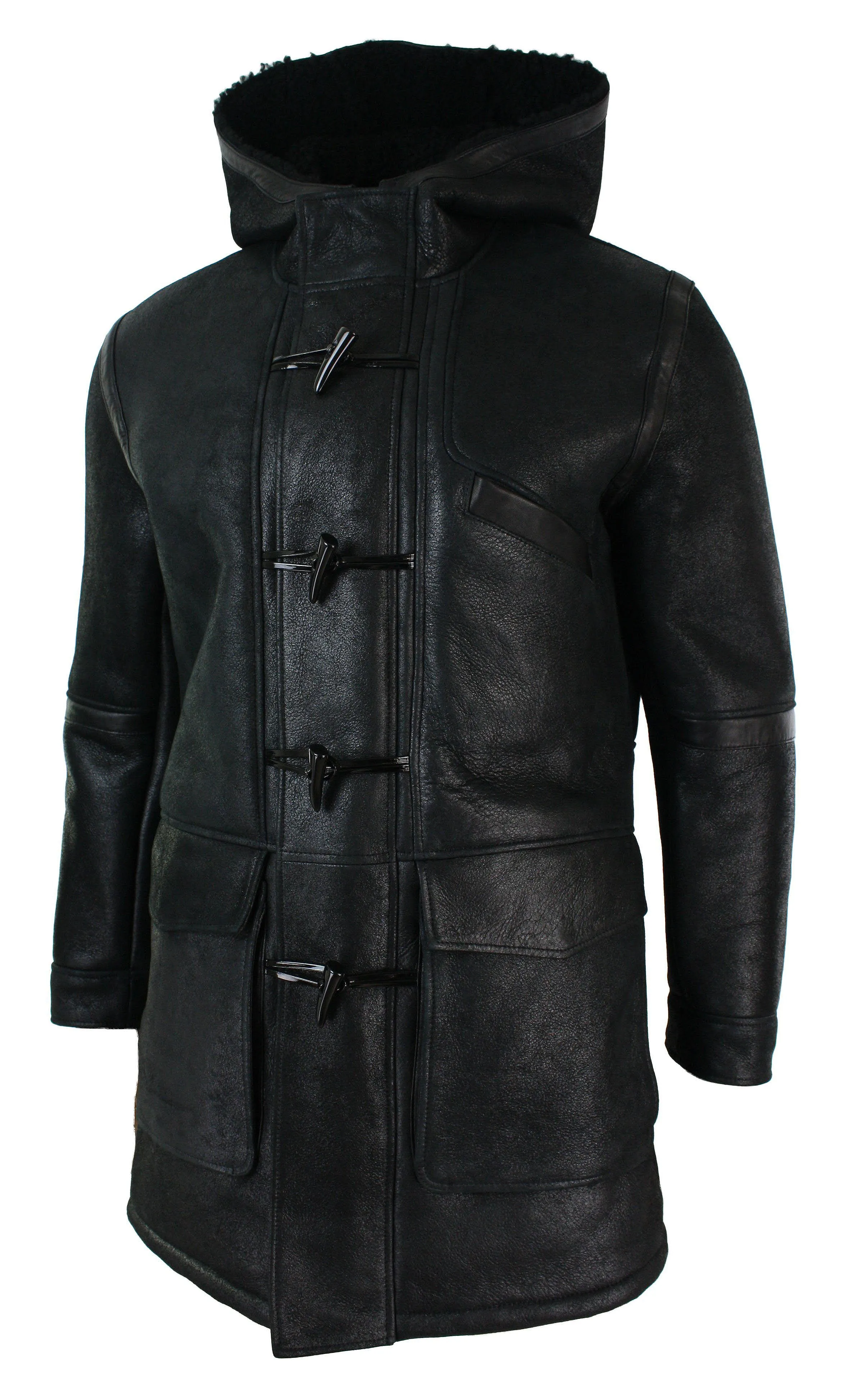Shearling Sheepskin 3/4 Hood Jacket
