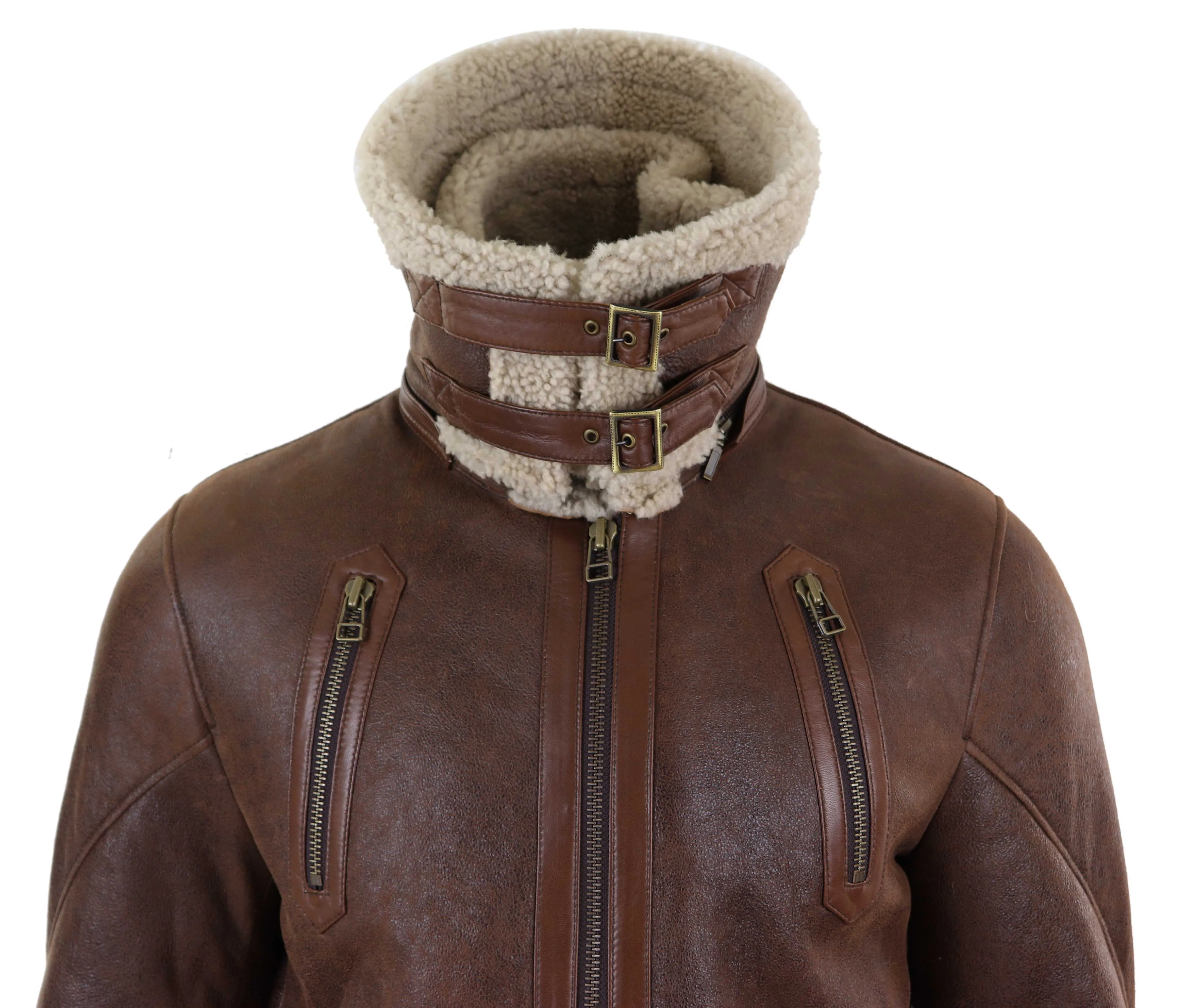 Shearling Sheepskin Long Belted Jacket