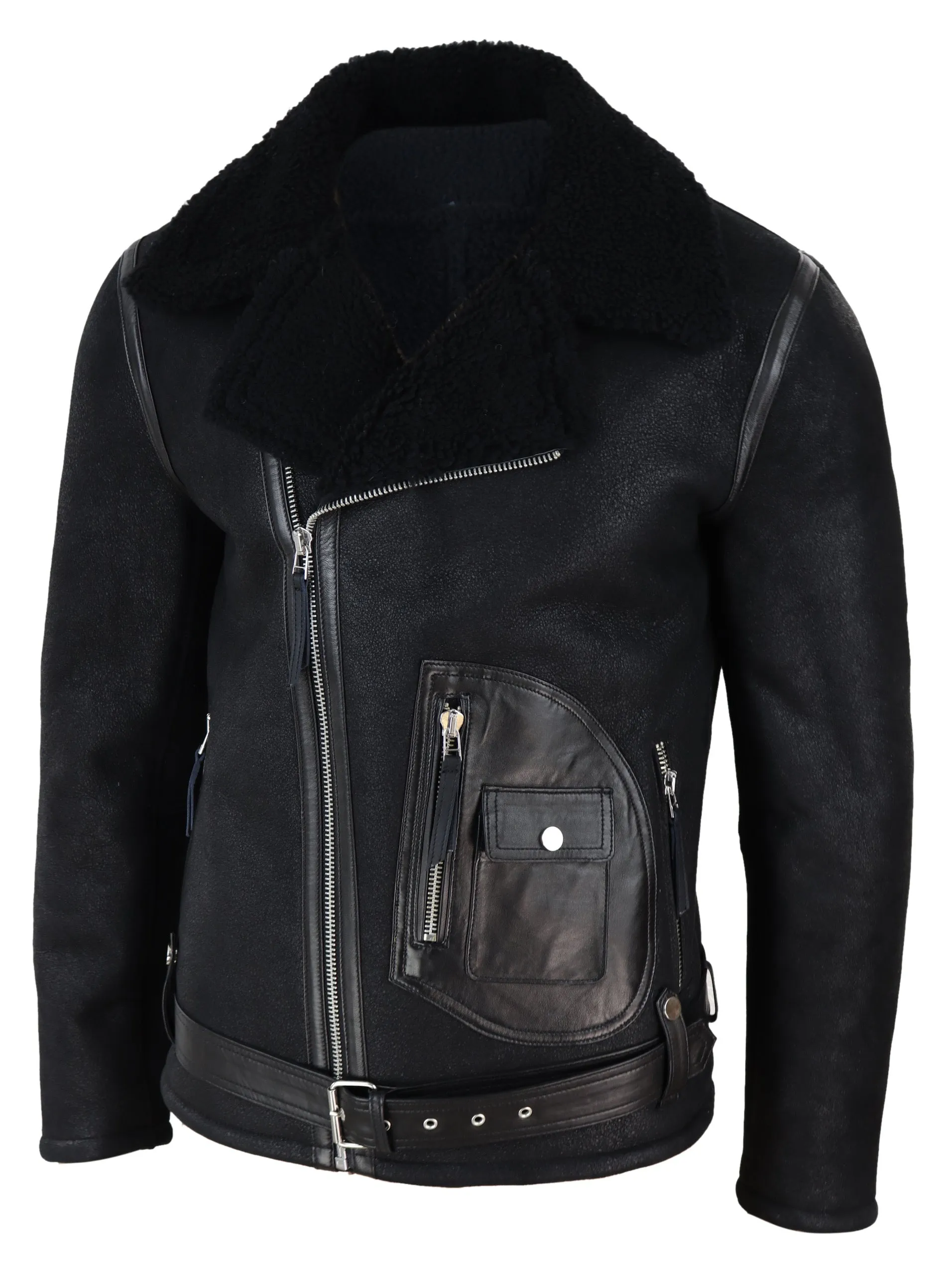 Sheepskin Cross Zip Jacket Pilot Flight
