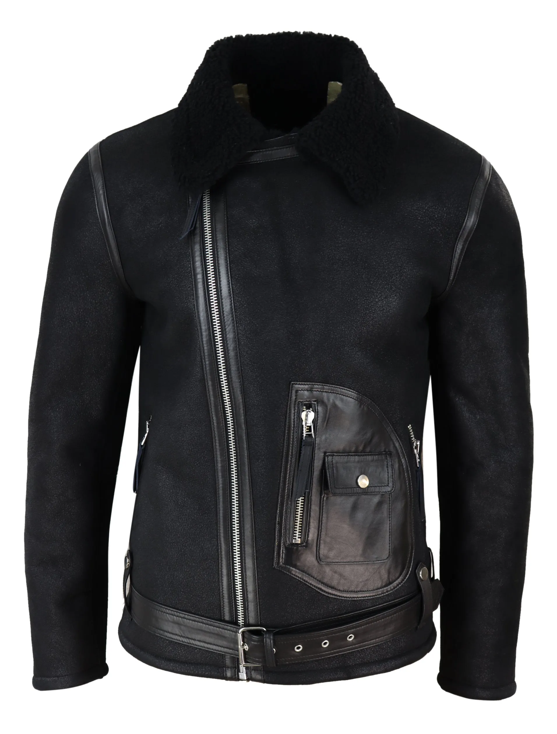Sheepskin Cross Zip Jacket Pilot Flight