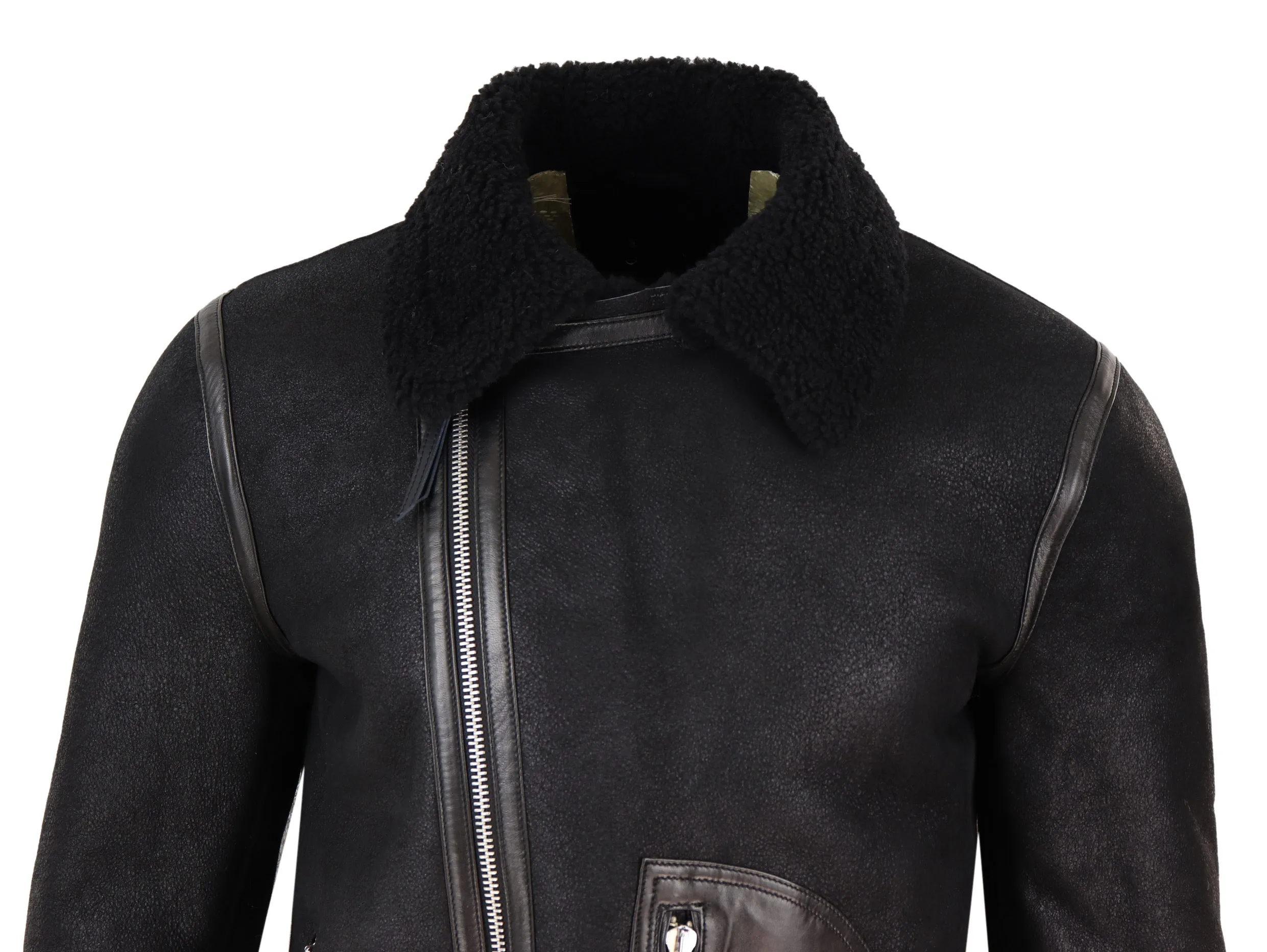 Sheepskin Cross Zip Jacket Pilot Flight