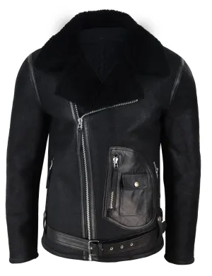 Sheepskin Cross Zip Jacket Pilot Flight