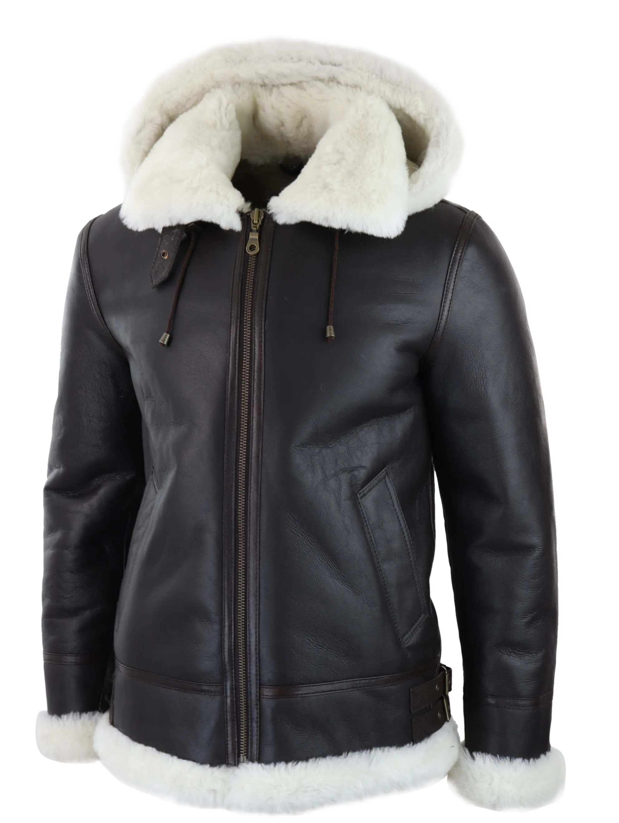 Sherling Sheepskin Hood Jacket Aviator