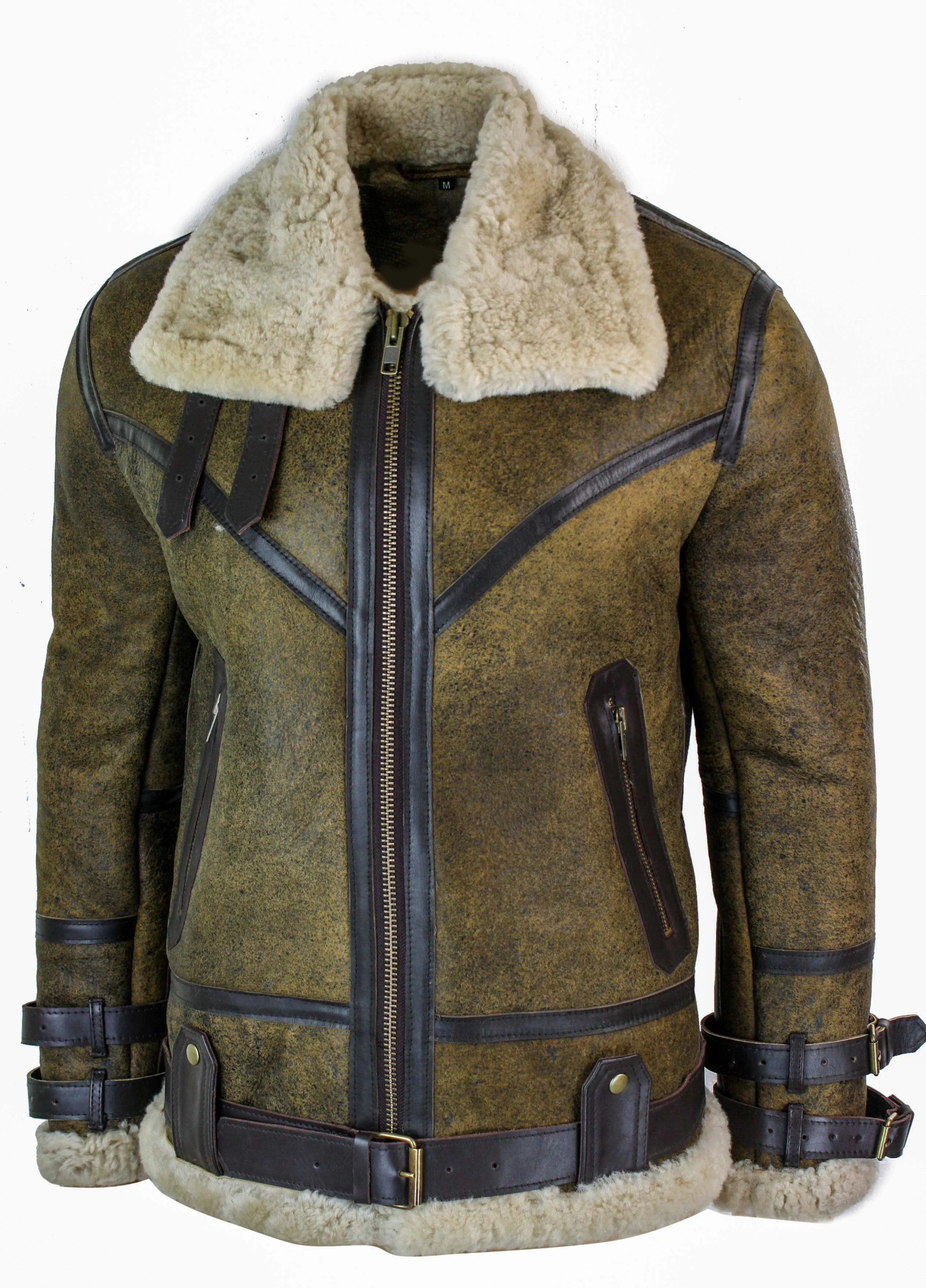 Sherling Sheepskin RAF Jacket With Cream Fur