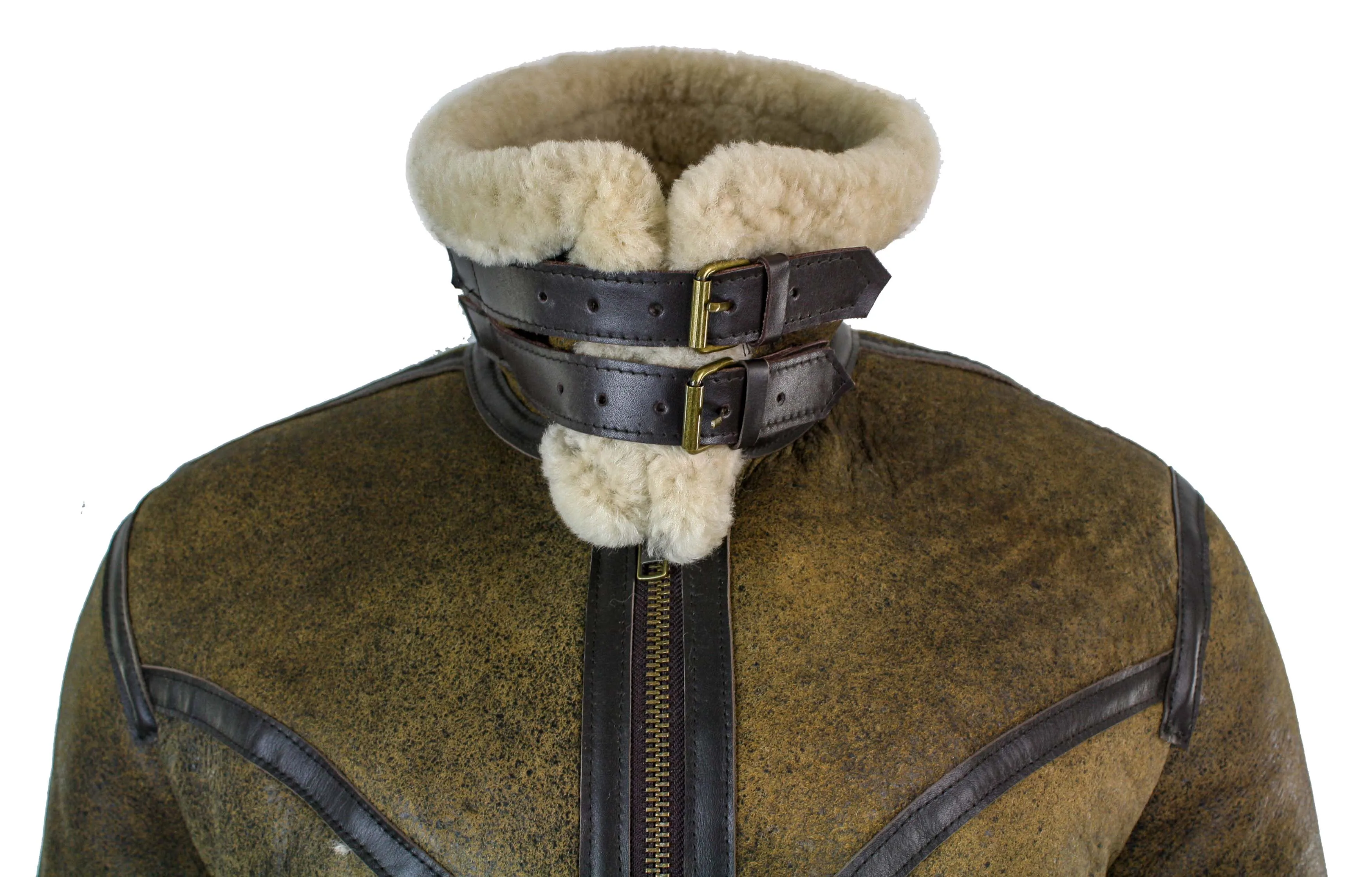 Sherling Sheepskin RAF Jacket With Cream Fur