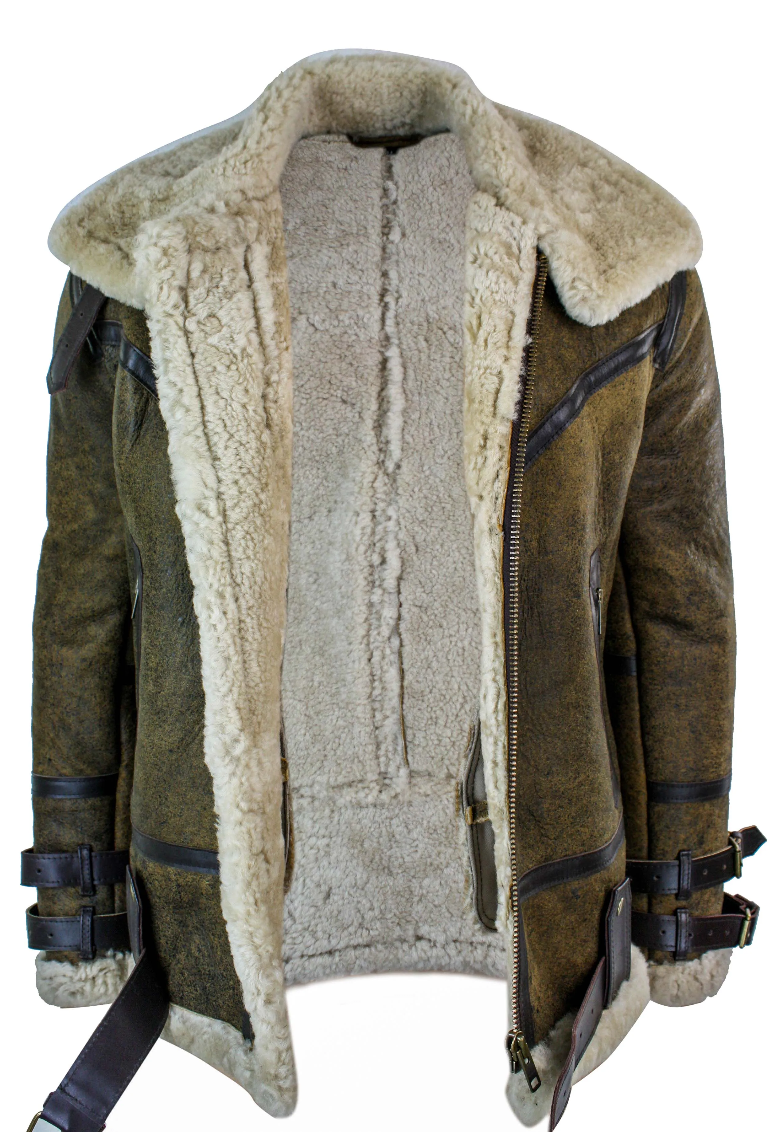 Sherling Sheepskin RAF Jacket With Cream Fur