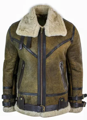 Sherling Sheepskin RAF Jacket With Cream Fur