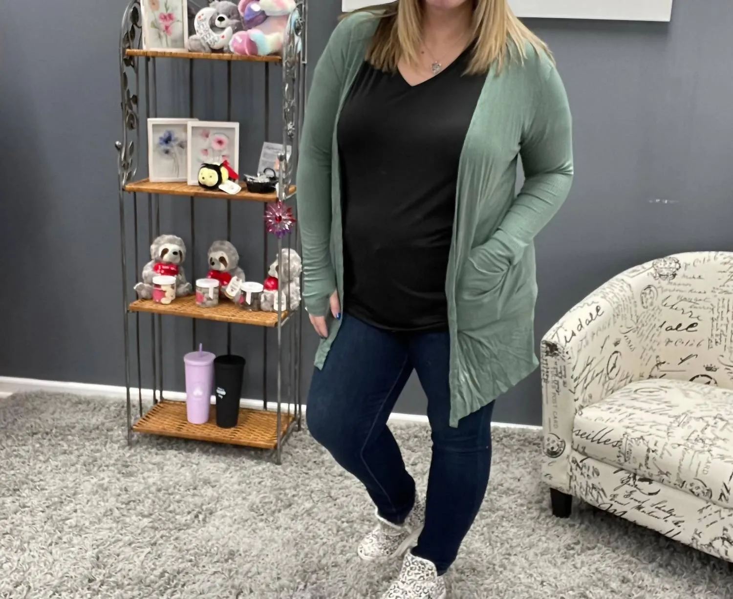 Sierra Ribbed Cardigans In Sage