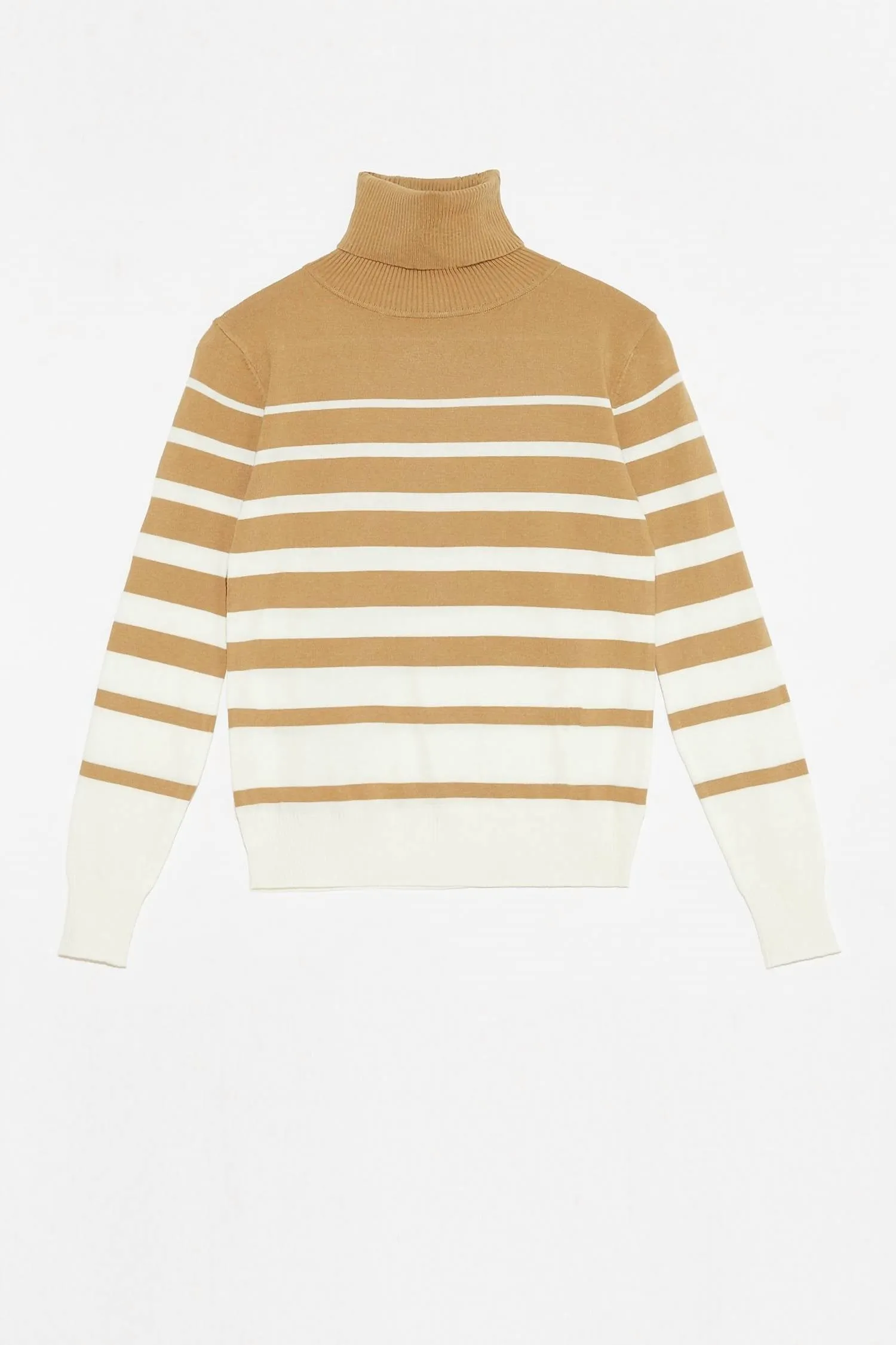 Silene Striped Sweater In Beige With Ecru Stripes