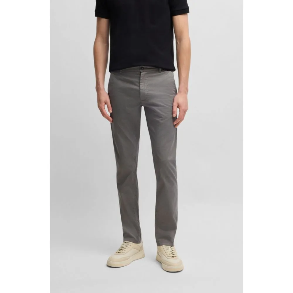 Slim-fit trousers in micro-printed stretch cotton