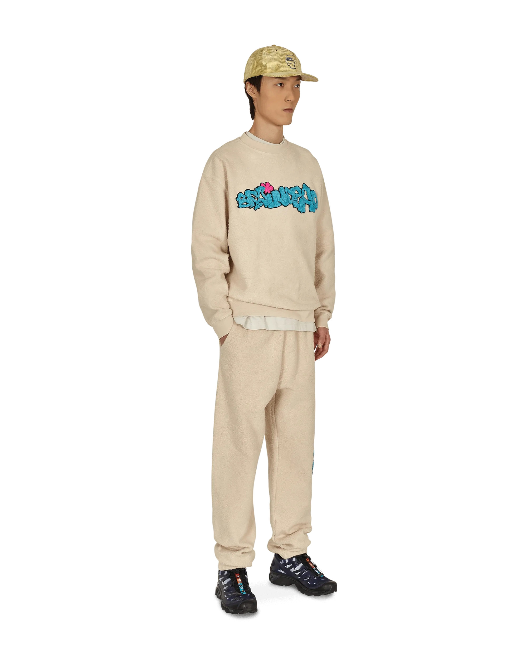 Slime Reverse Fleece Sweatpants Beige