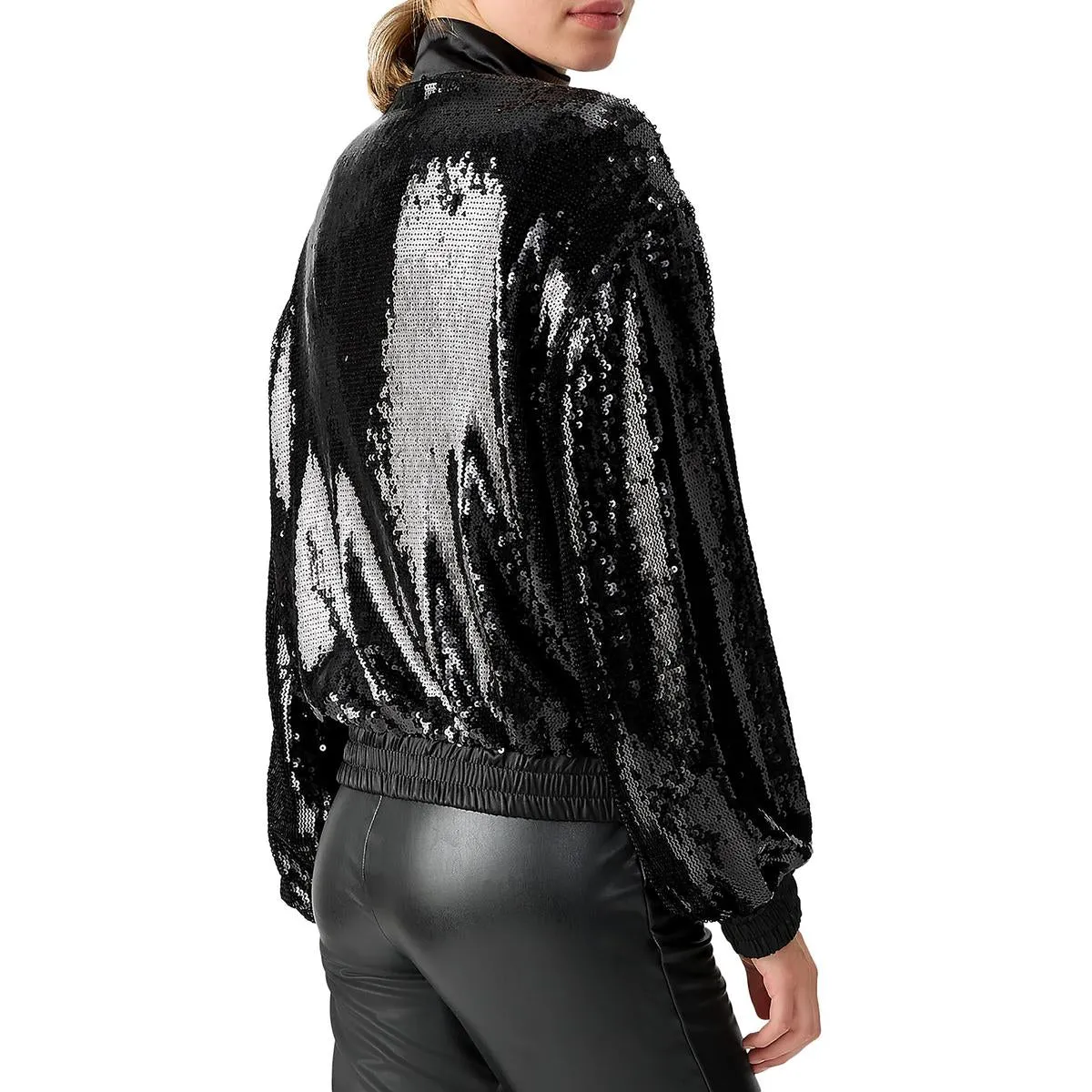 Sloan Womens Sequined Lightweight Bomber Jacket