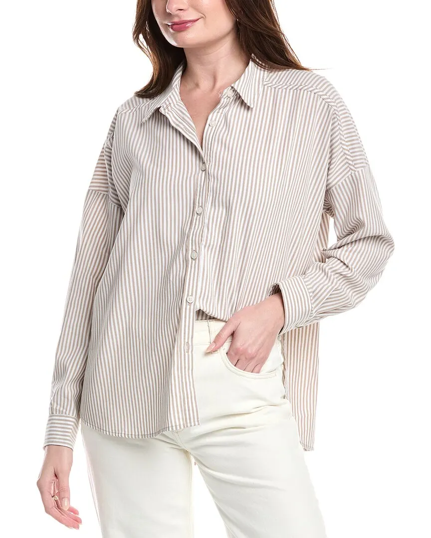 Splendid CJ Poplin Linen-Blend Top
