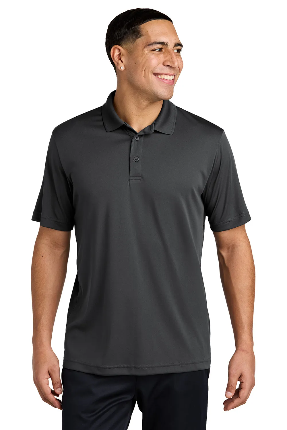 Sport-Tek Mens Competitor Moisture Wicking Short Sleeve Polo Shirt - Iron Grey