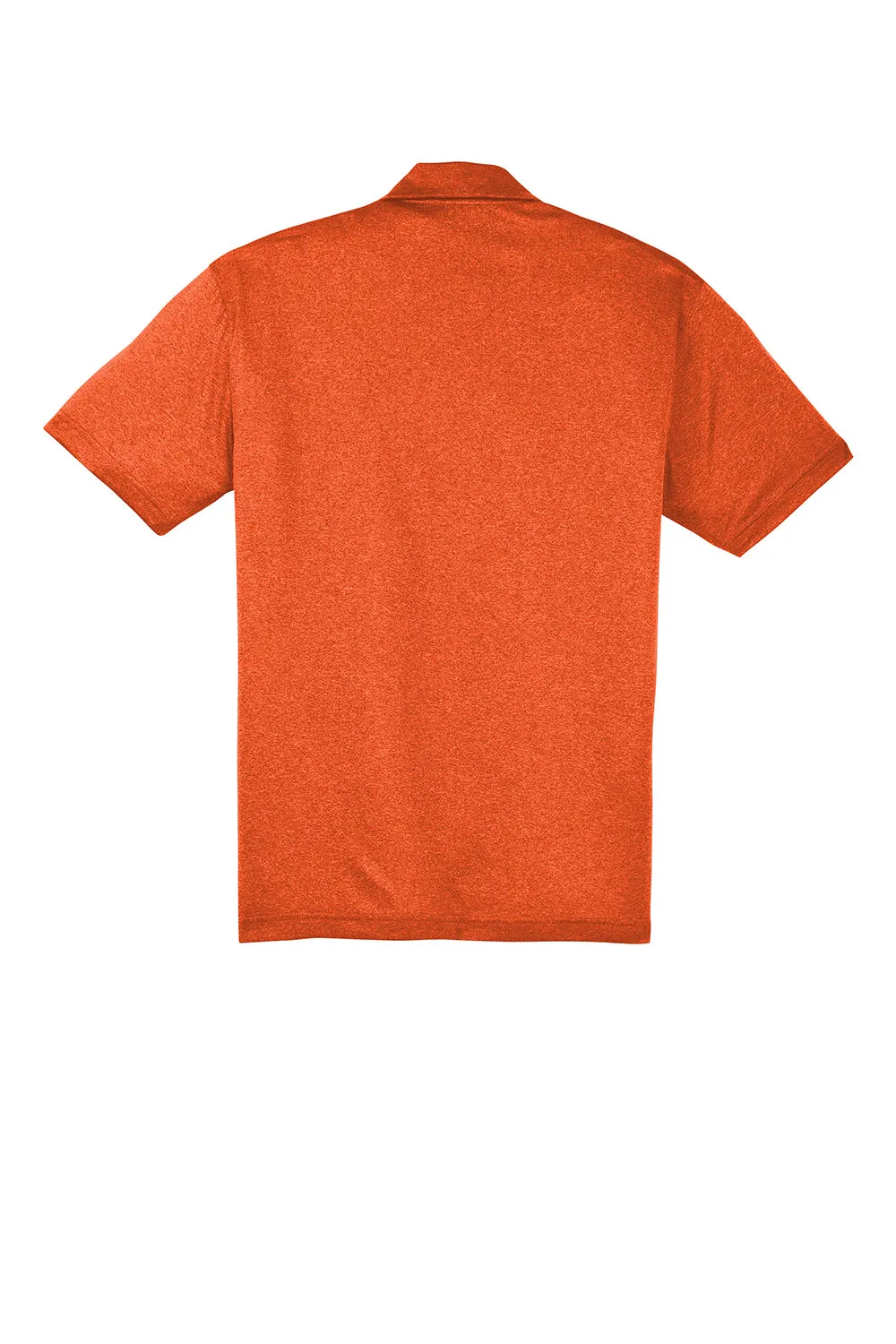 Sport-Tek Mens Heather Contender Moisture Wicking Short Sleeve Polo Shirt - Heather Deep Orange