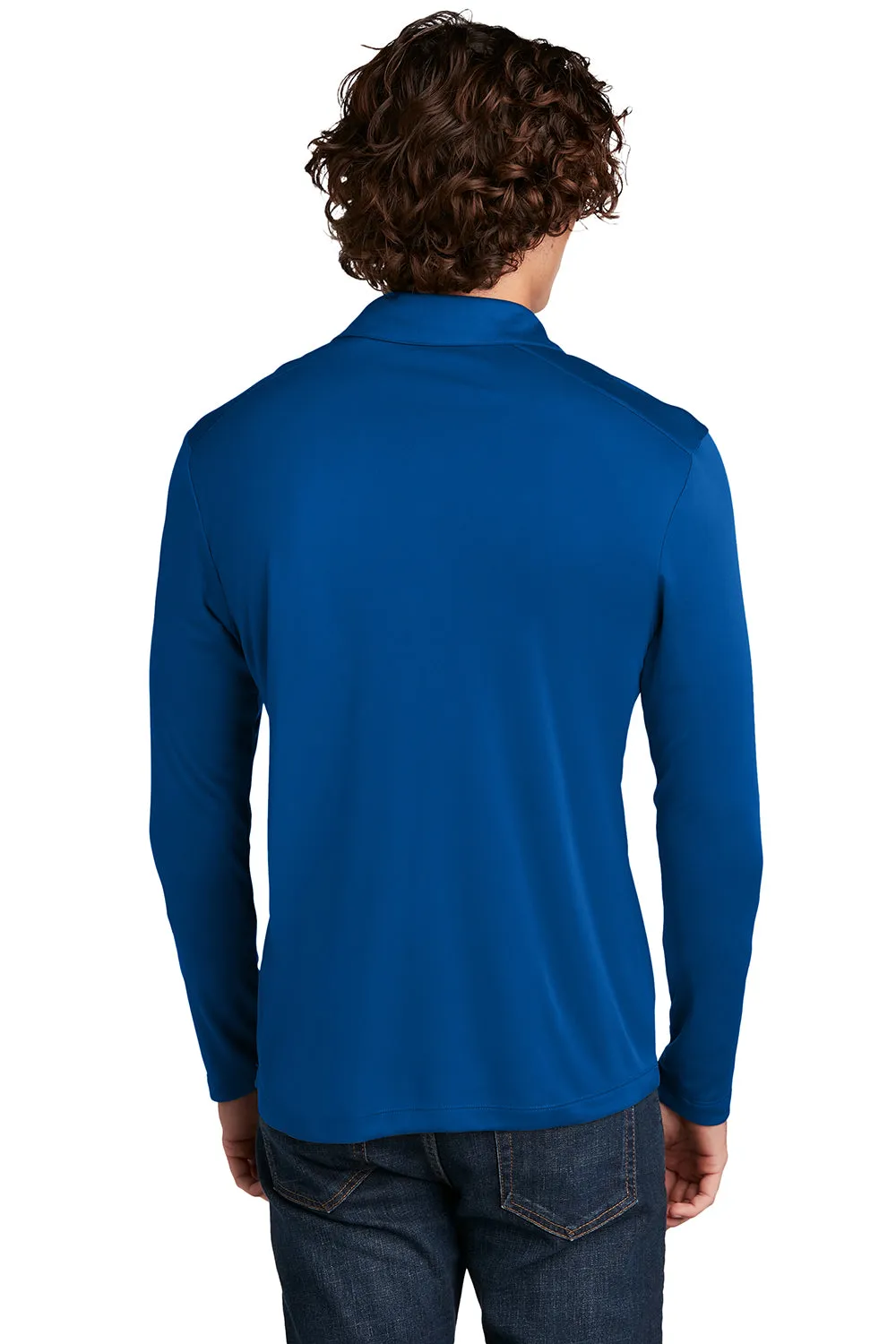 Sport-Tek Mens Moisture Wicking Long Sleeve Polo Shirt - True Royal Blue