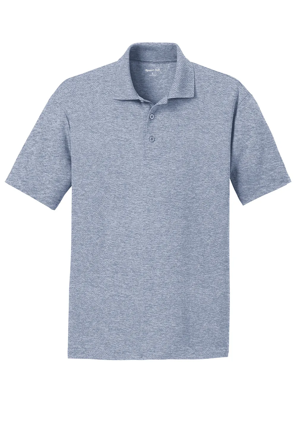 Sport-Tek Mens RacerMesh Moisture Wicking Short Sleeve Polo Shirt - Heather True Navy Blue
