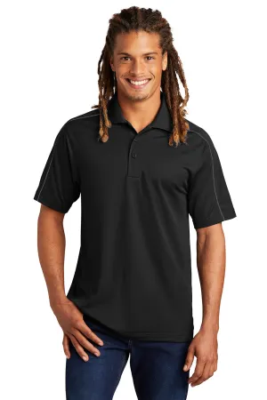 Sport-Tek Mens Sport-Wick Moisture Wicking Short Sleeve Polo Shirt - Black/Iron Grey