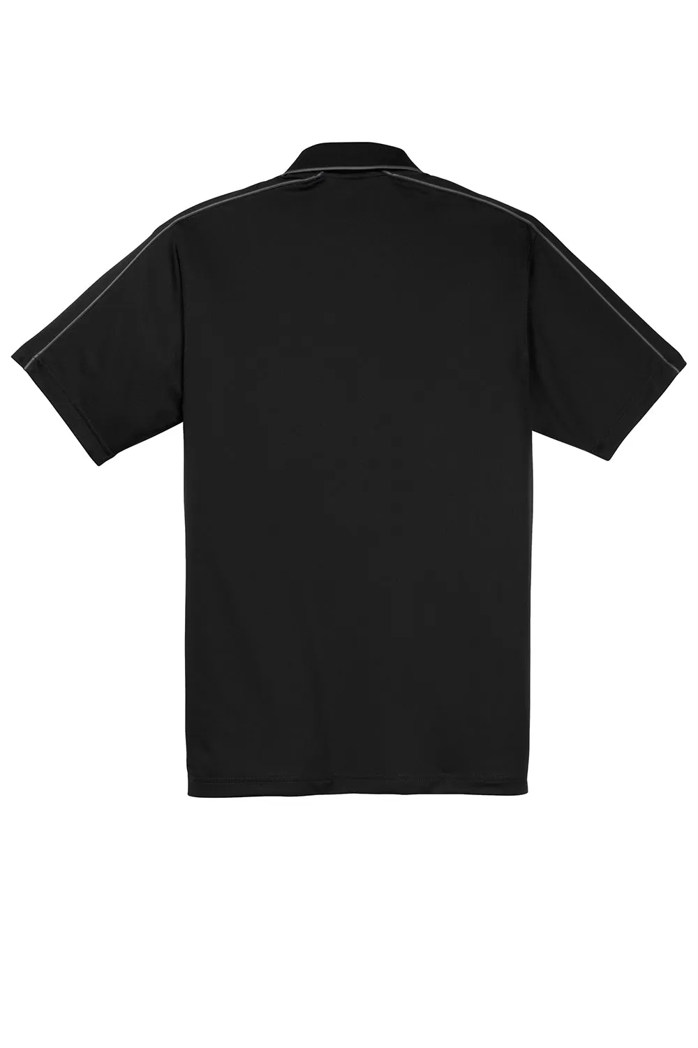 Sport-Tek Mens Sport-Wick Moisture Wicking Short Sleeve Polo Shirt - Black/Iron Grey
