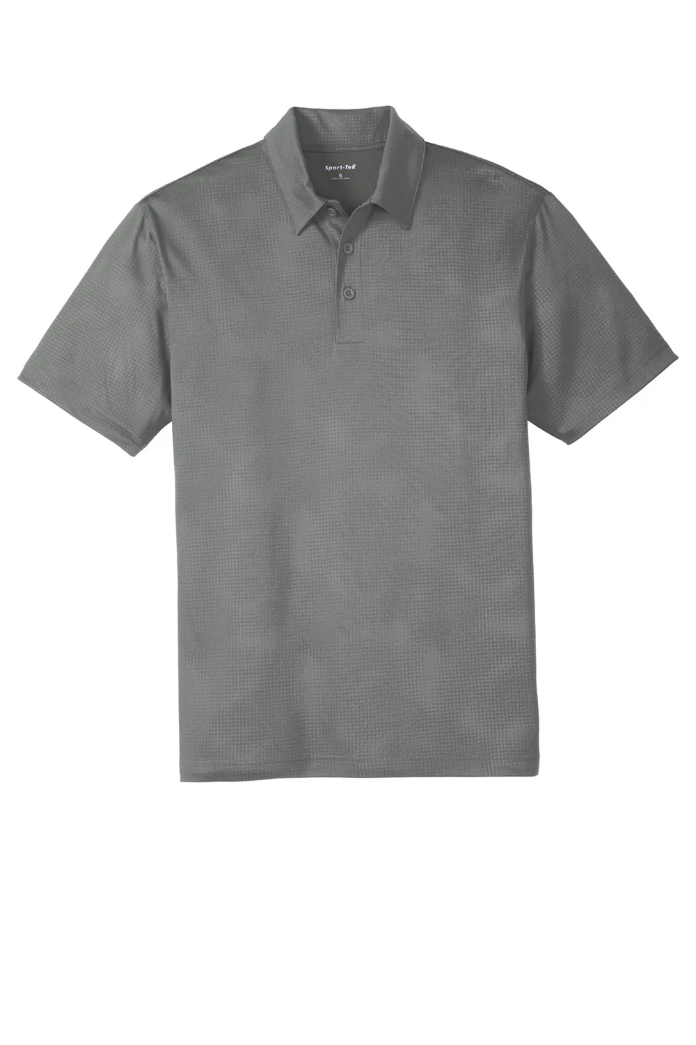 Sport-Tek Mens Tough Moisture Wicking Short Sleeve Polo Shirt - Dark Smoke Grey