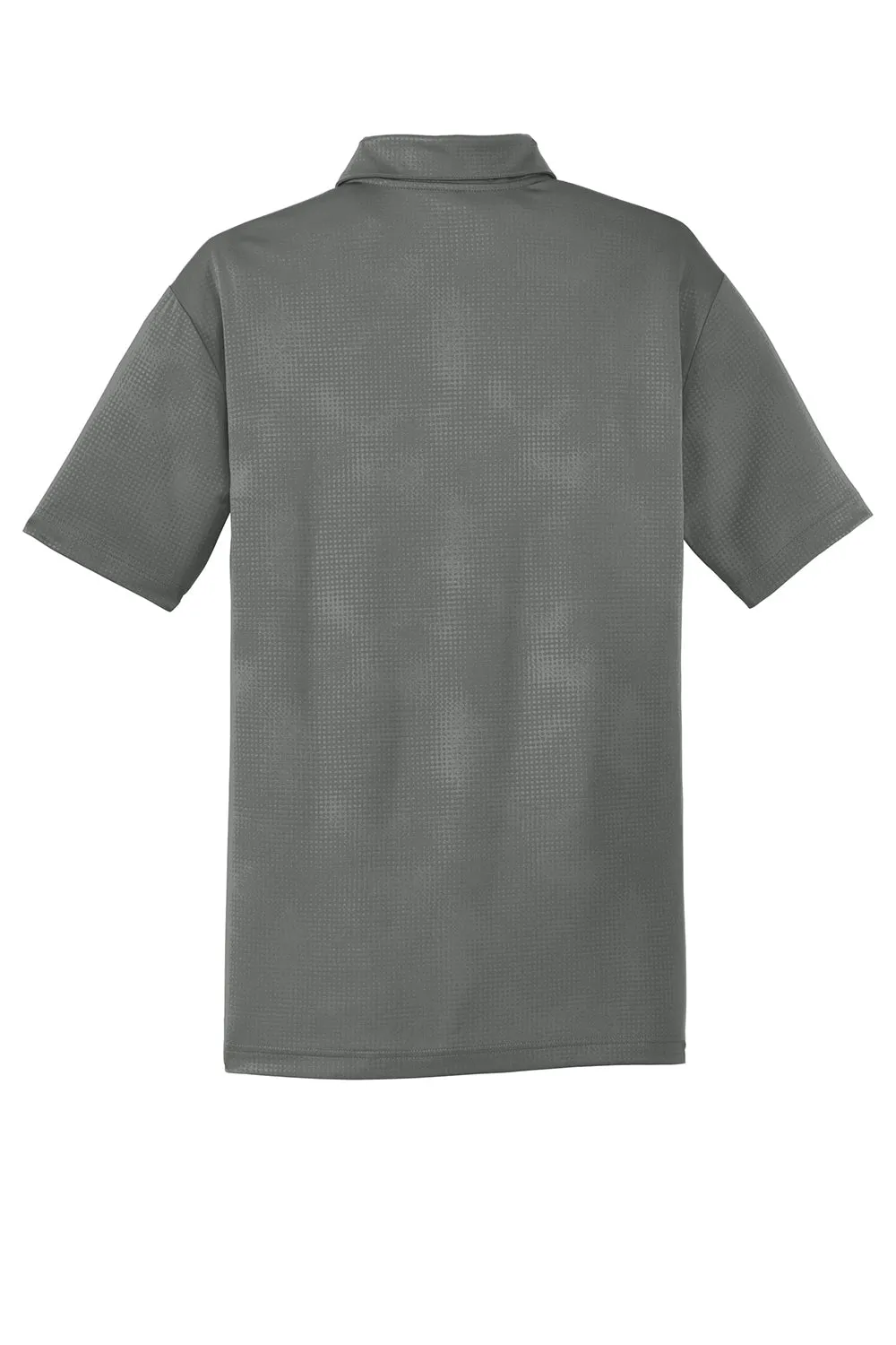 Sport-Tek Mens Tough Moisture Wicking Short Sleeve Polo Shirt - Dark Smoke Grey