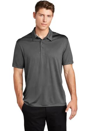 Sport-Tek Mens Tough Moisture Wicking Short Sleeve Polo Shirt - Dark Smoke Grey